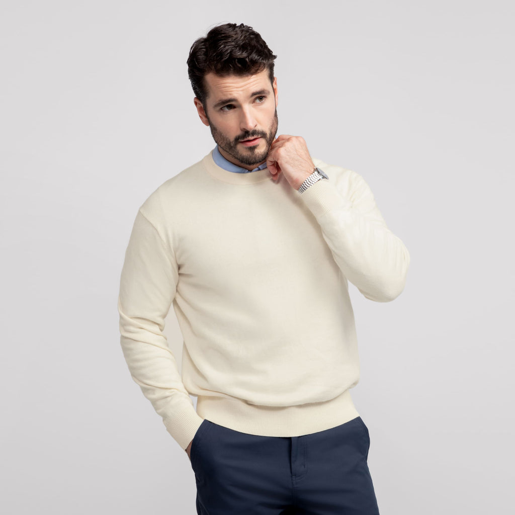 Pull col rond – Crème