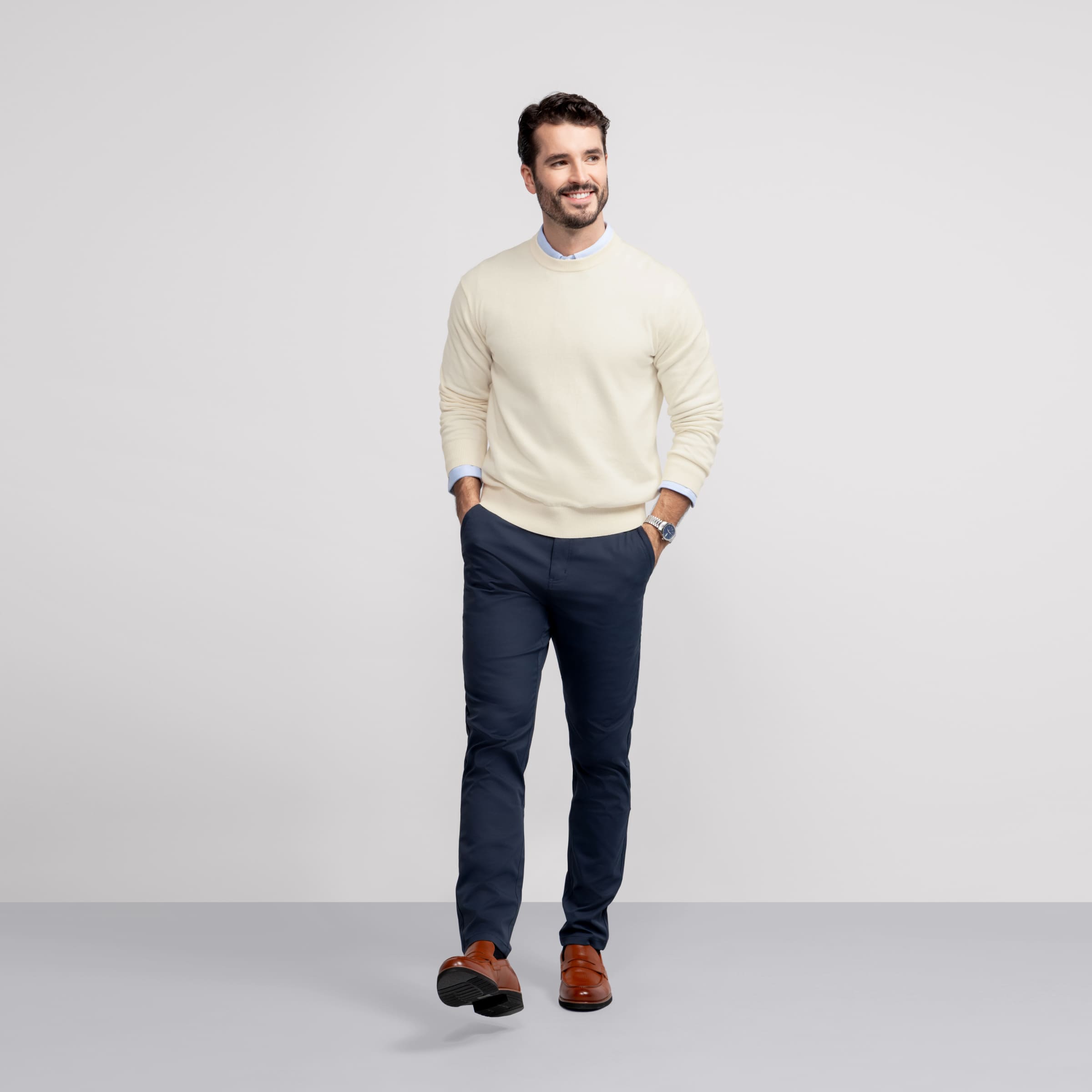 Pull col rond – Crème