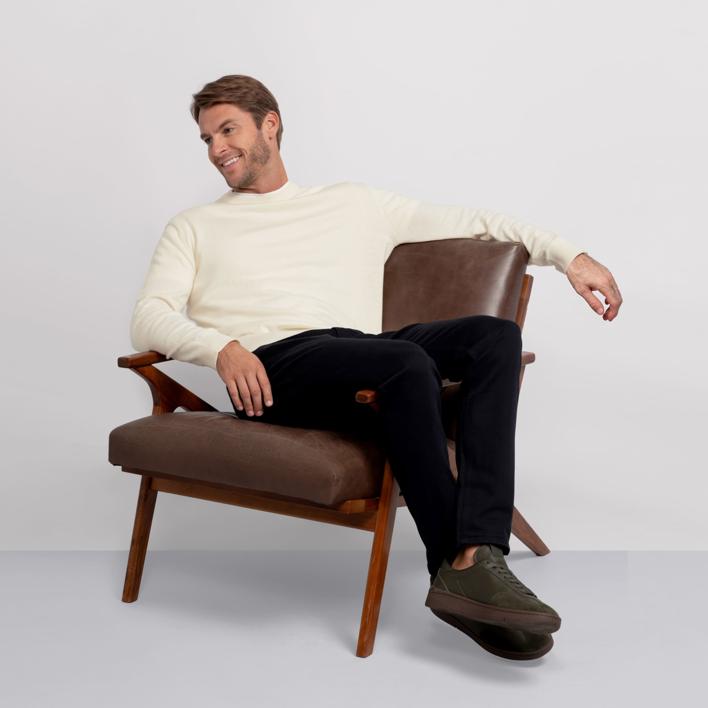 Pull col rond – Crème