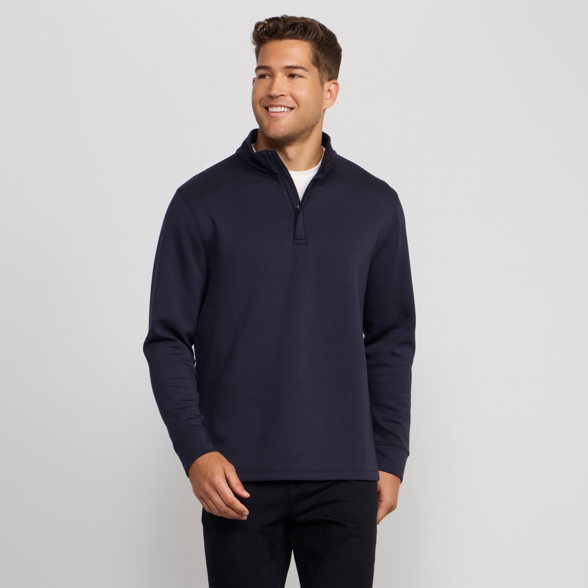 Chandail quart-zip Bleu Profond