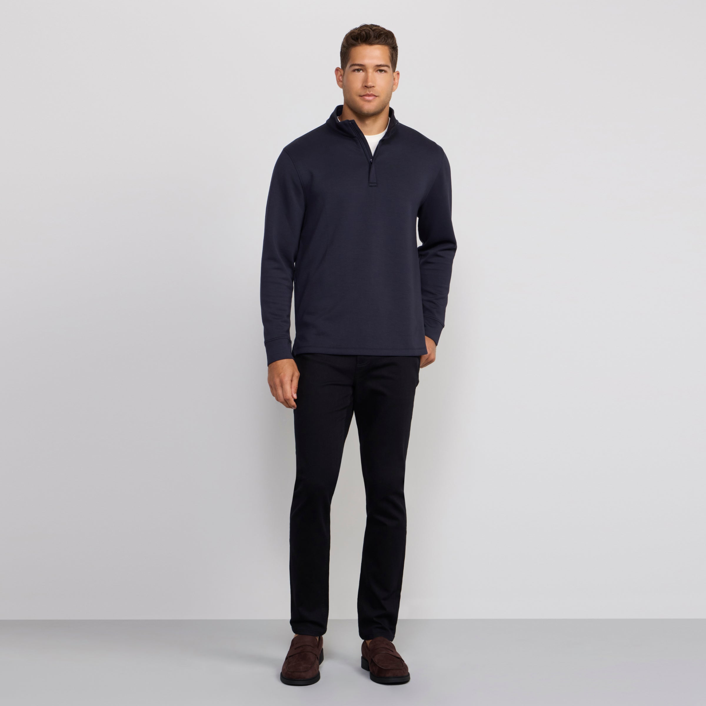 Chandail quart-zip Bleu Profond