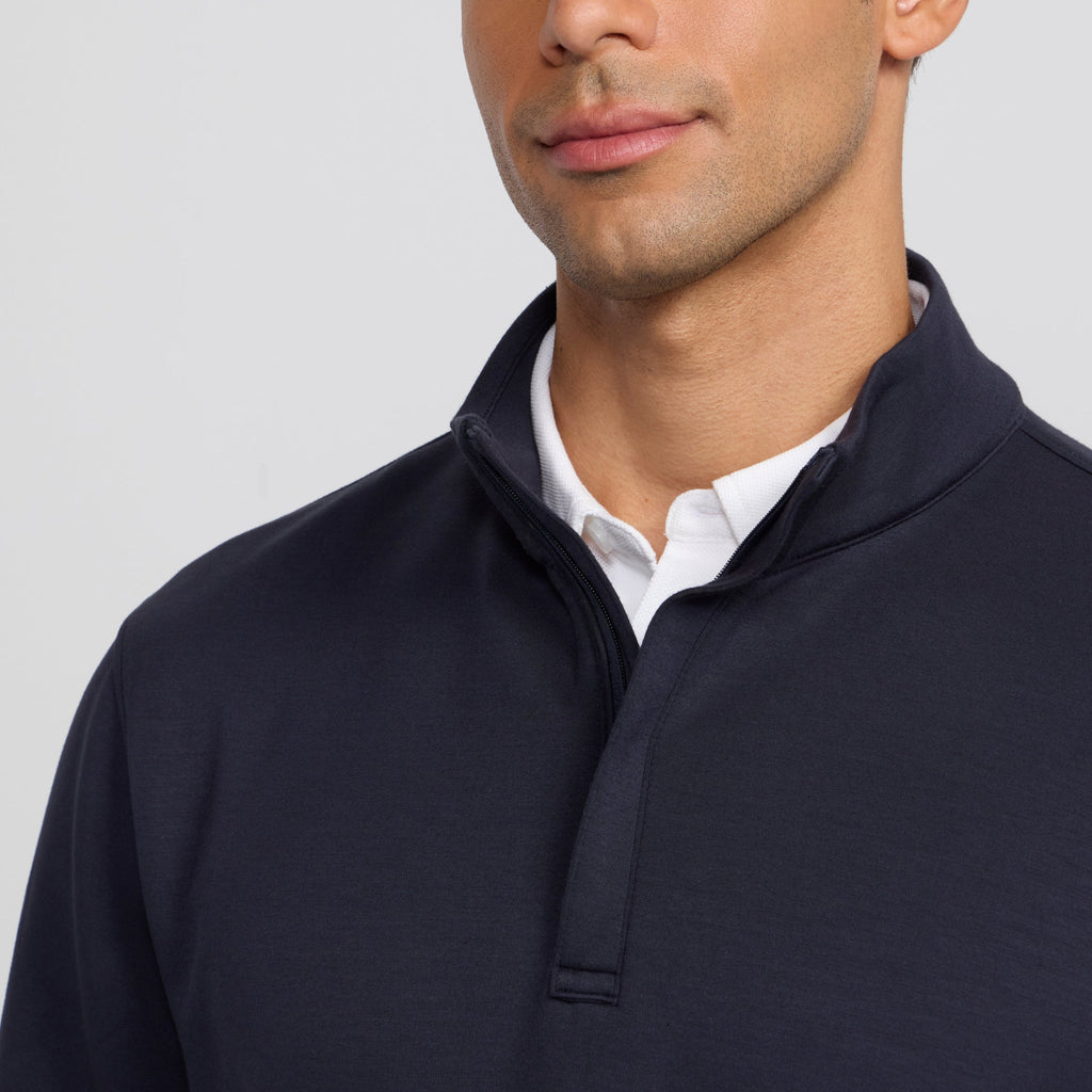 Chandail quart-zip Bleu Profond