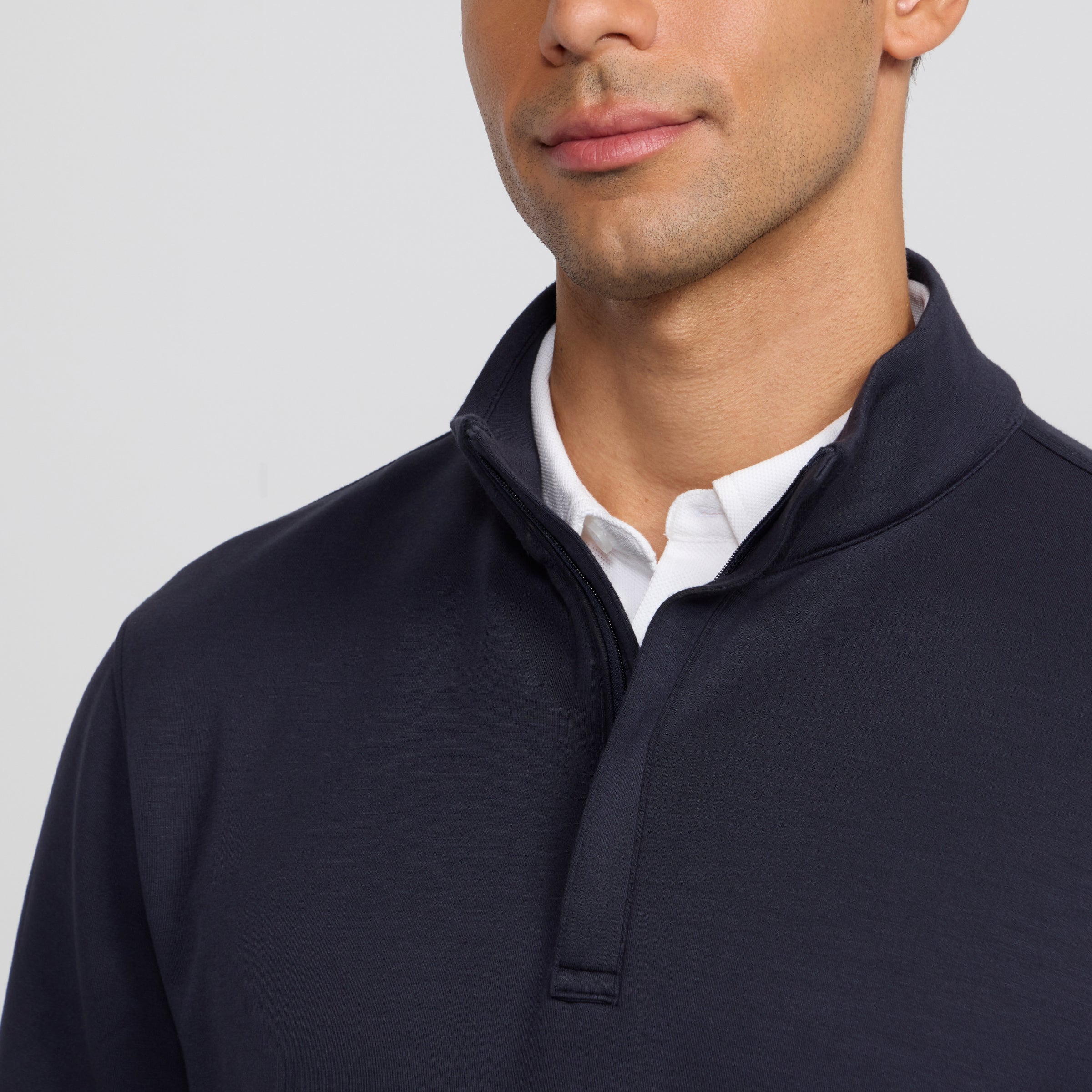 Chandail quart-zip Bleu Profond