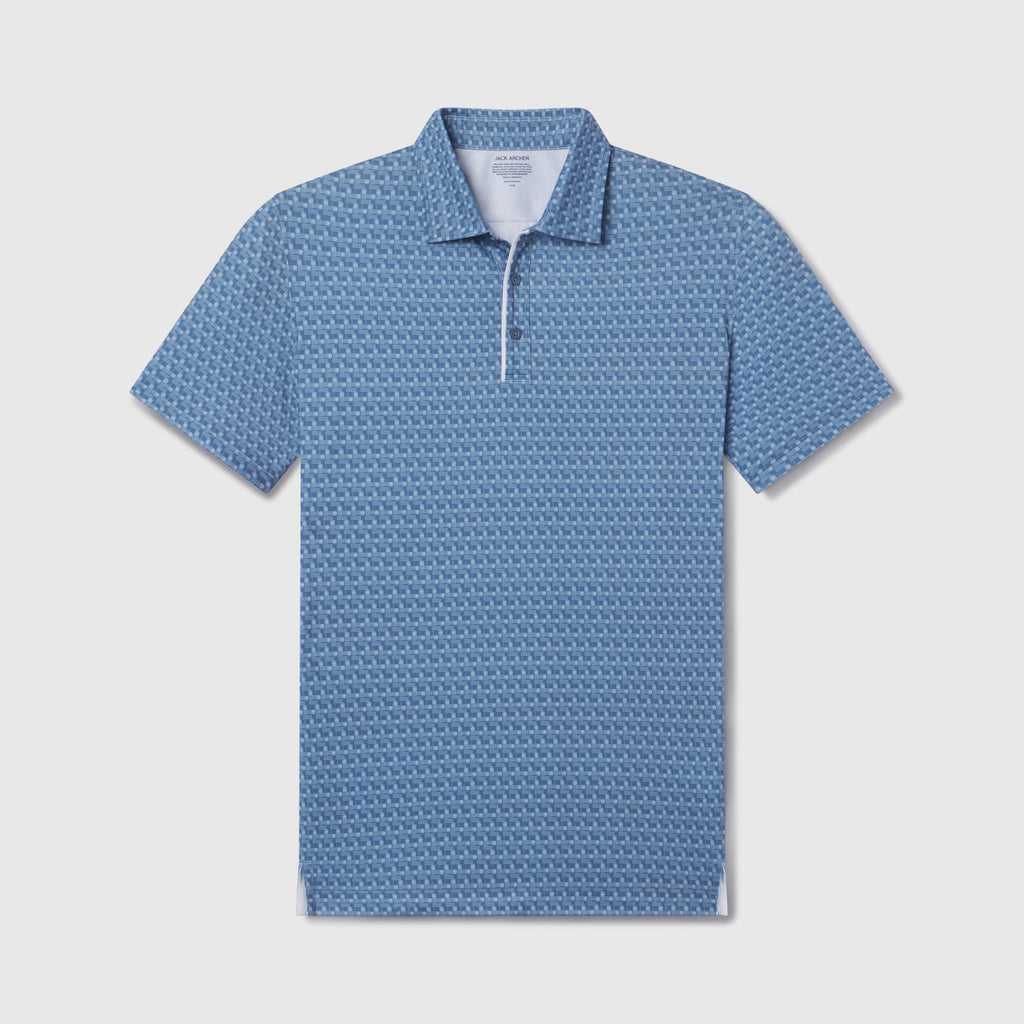 Polo de performance Clubhouse – Motif quadrillé Bering Sea
