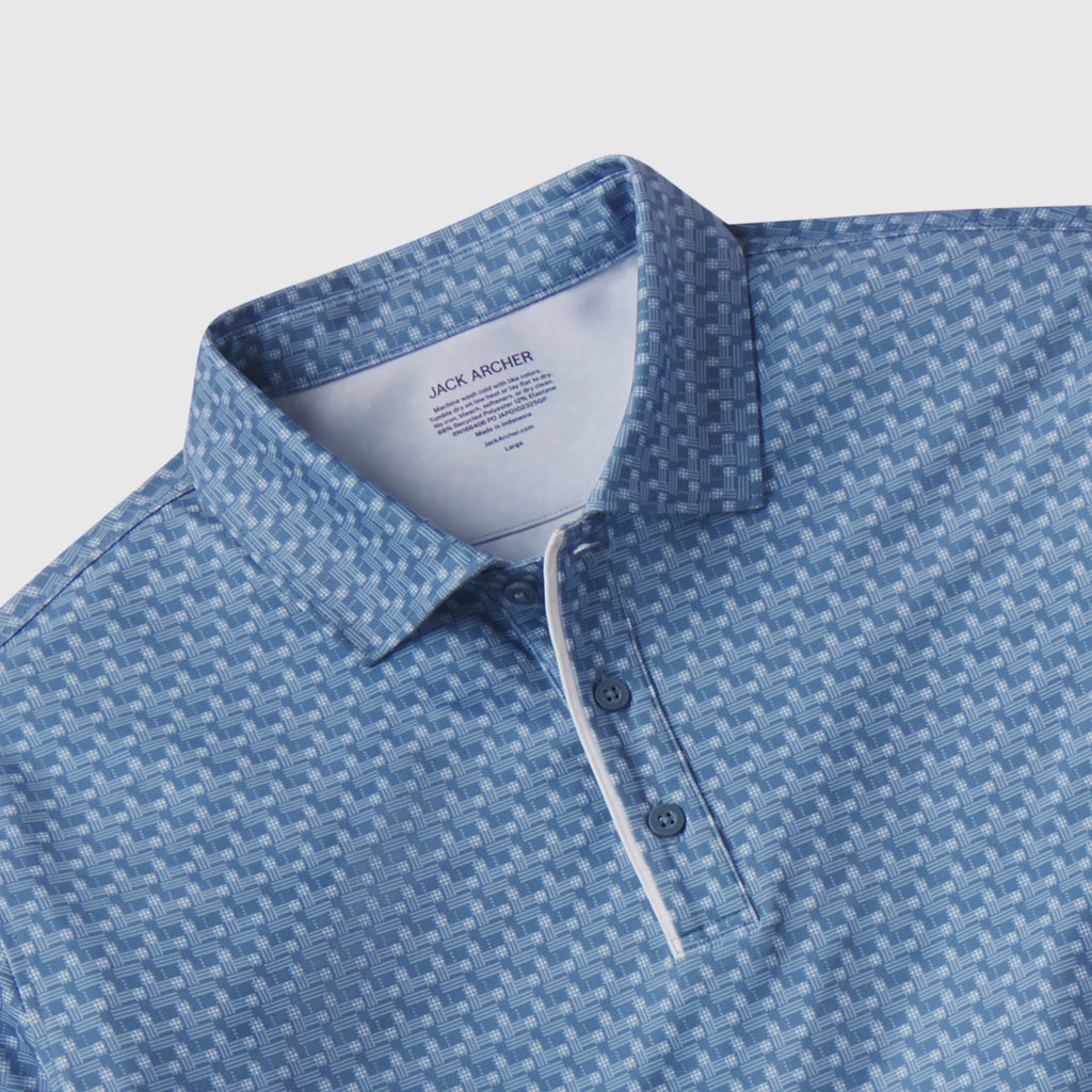 Polo de performance Clubhouse – Motif quadrillé Bering Sea
