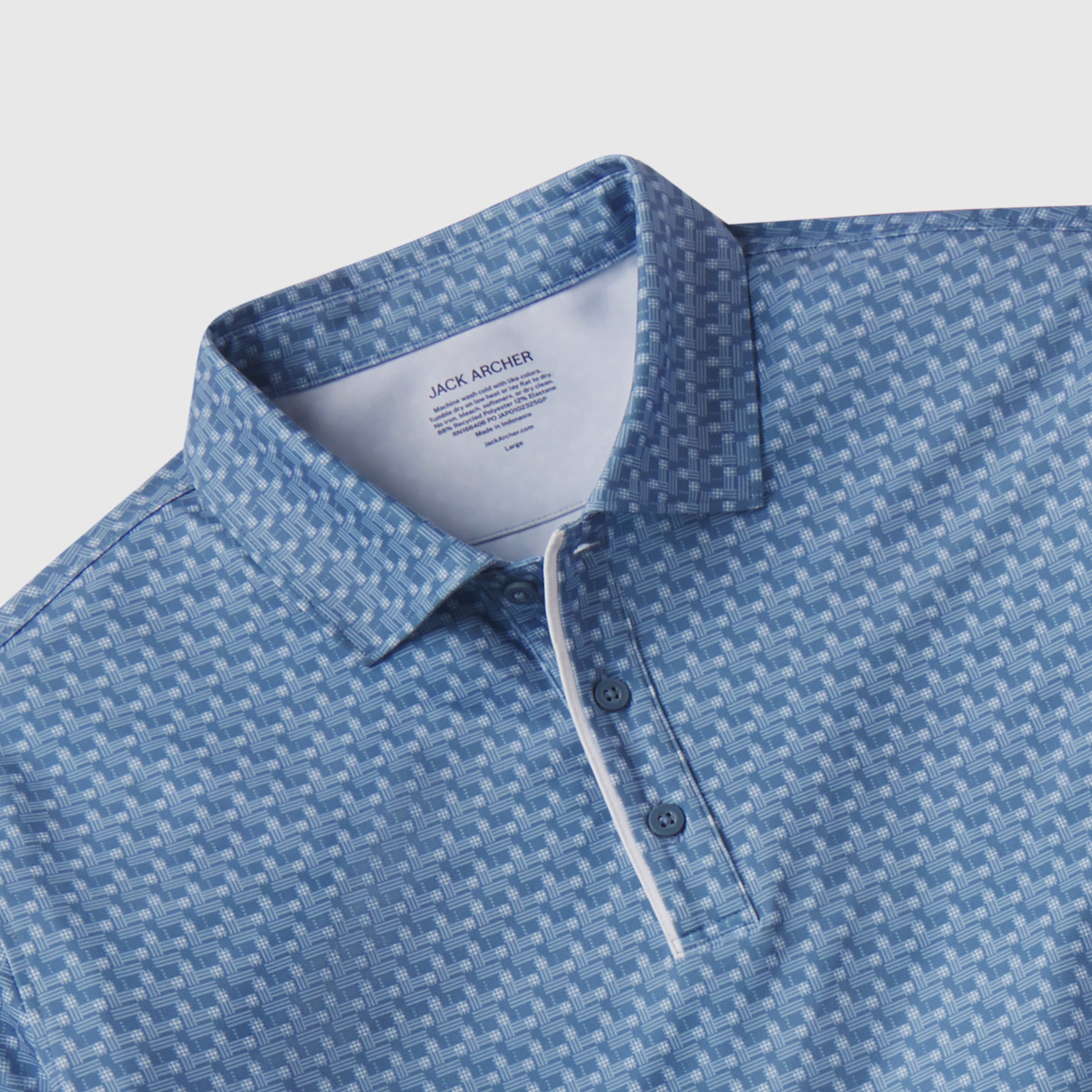 Polo de performance Clubhouse – Motif quadrillé Bering Sea