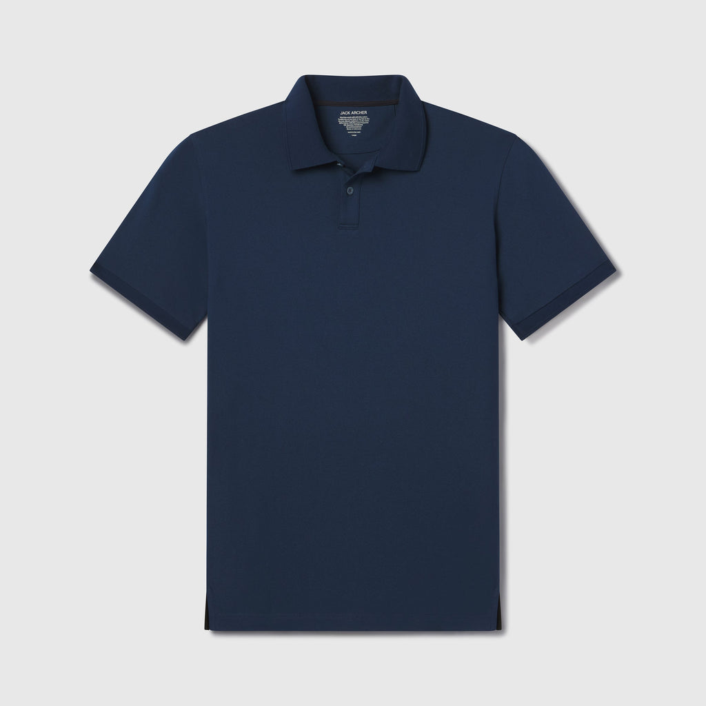 Polo piqué - Bleu océan