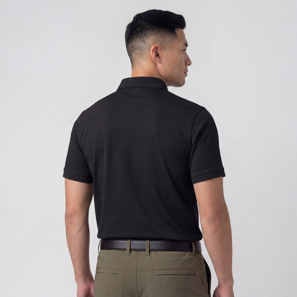Polo piqué - Noir véritable