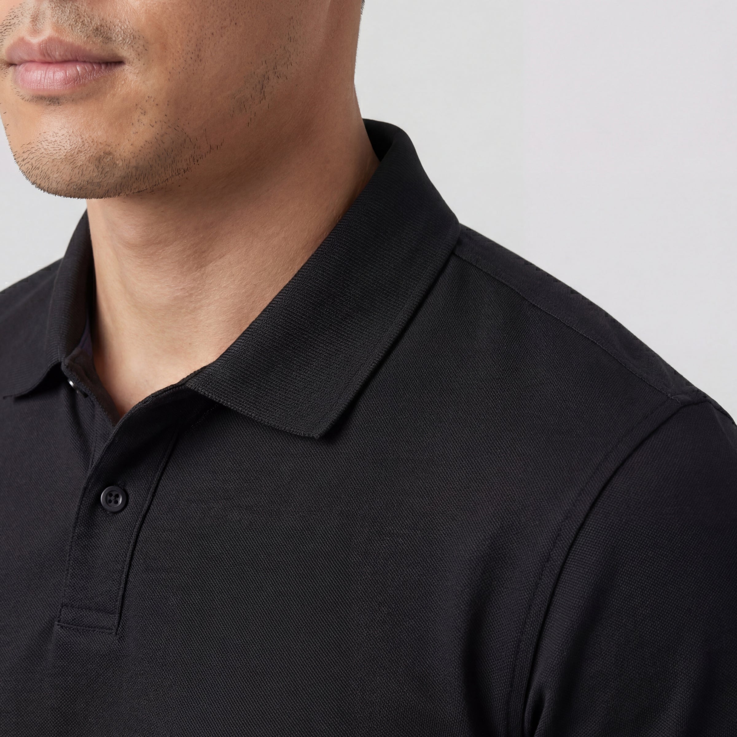 Polo piqué - Noir véritable