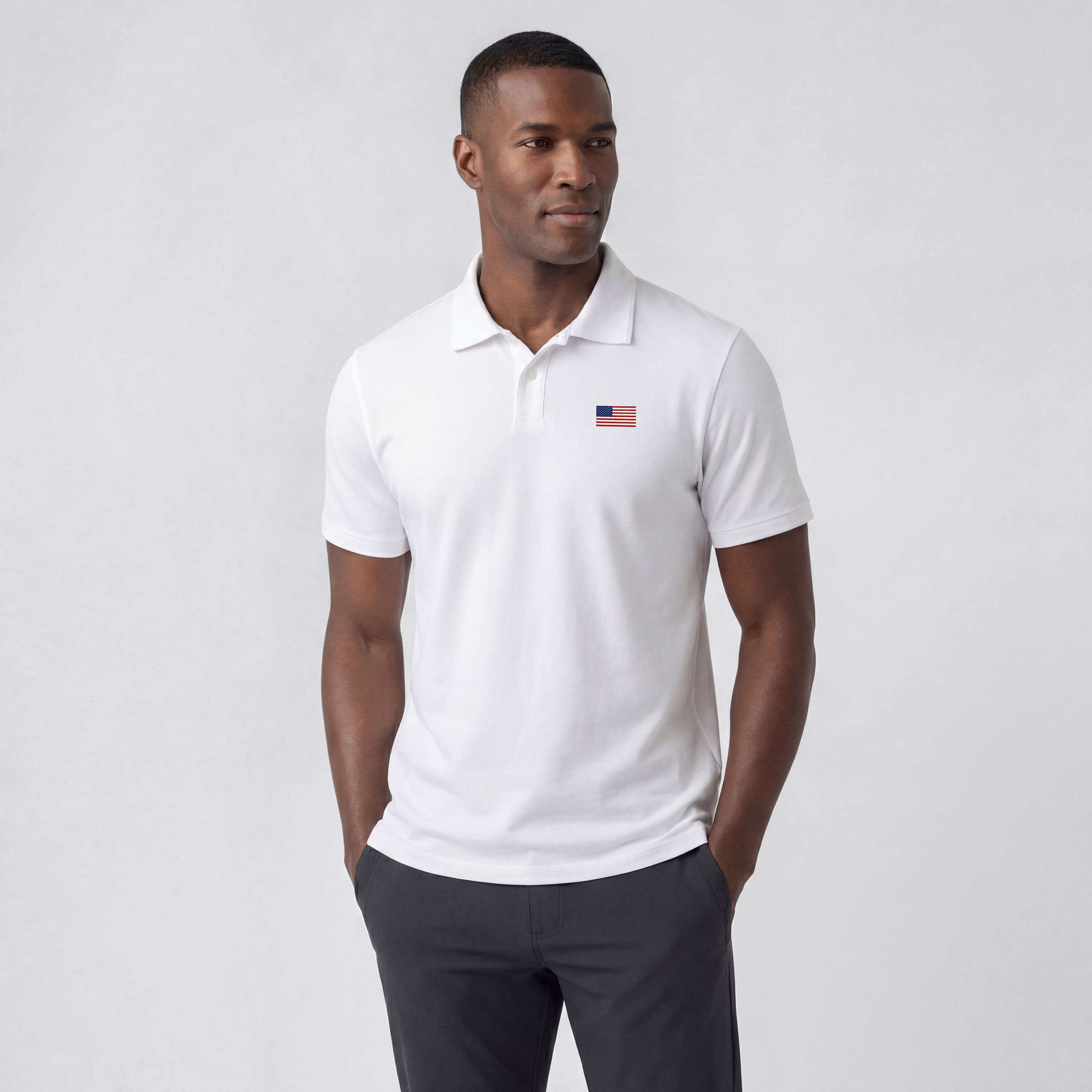 Polo piqué - Drapeau des États-Unis