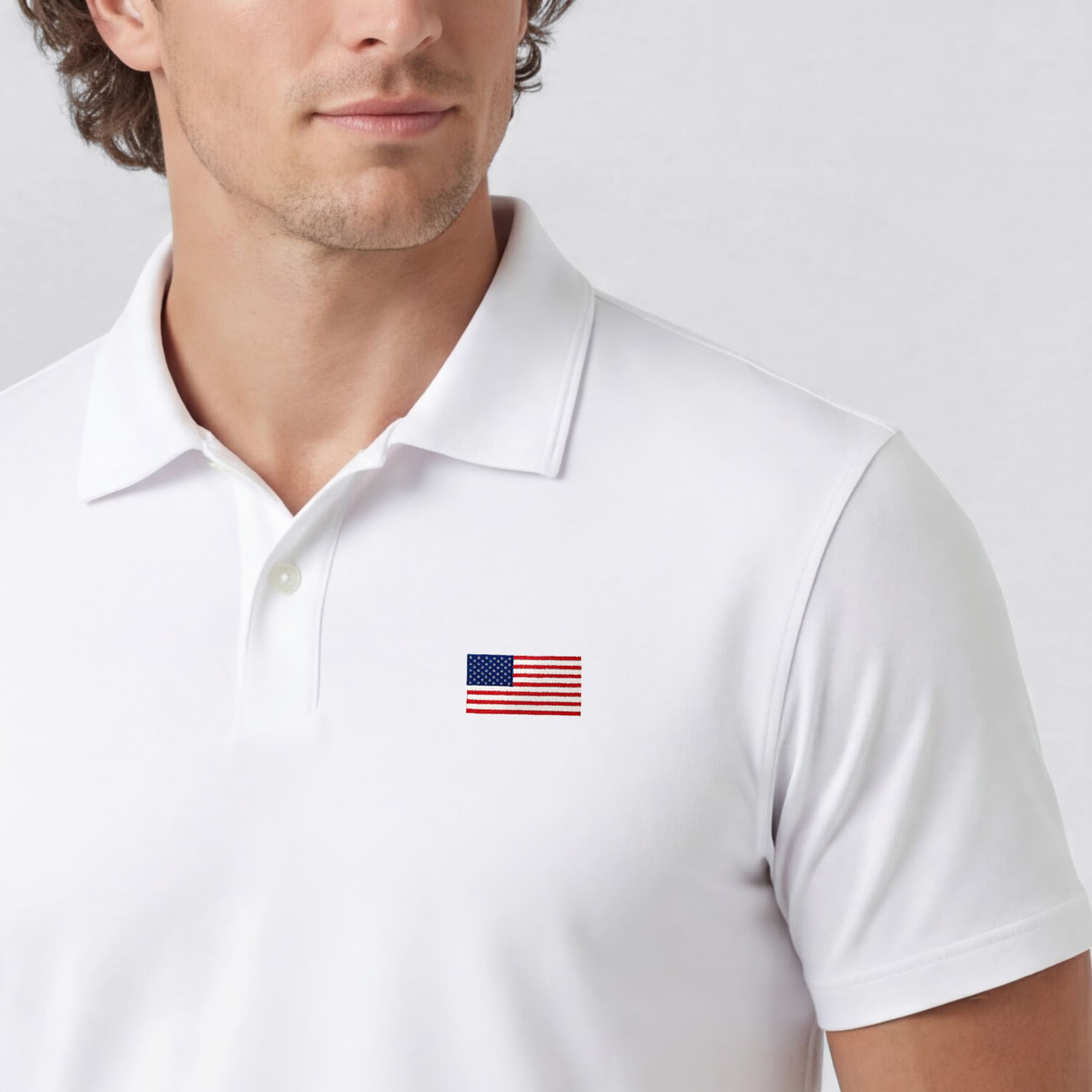 Polo piqué - Drapeau des États-Unis