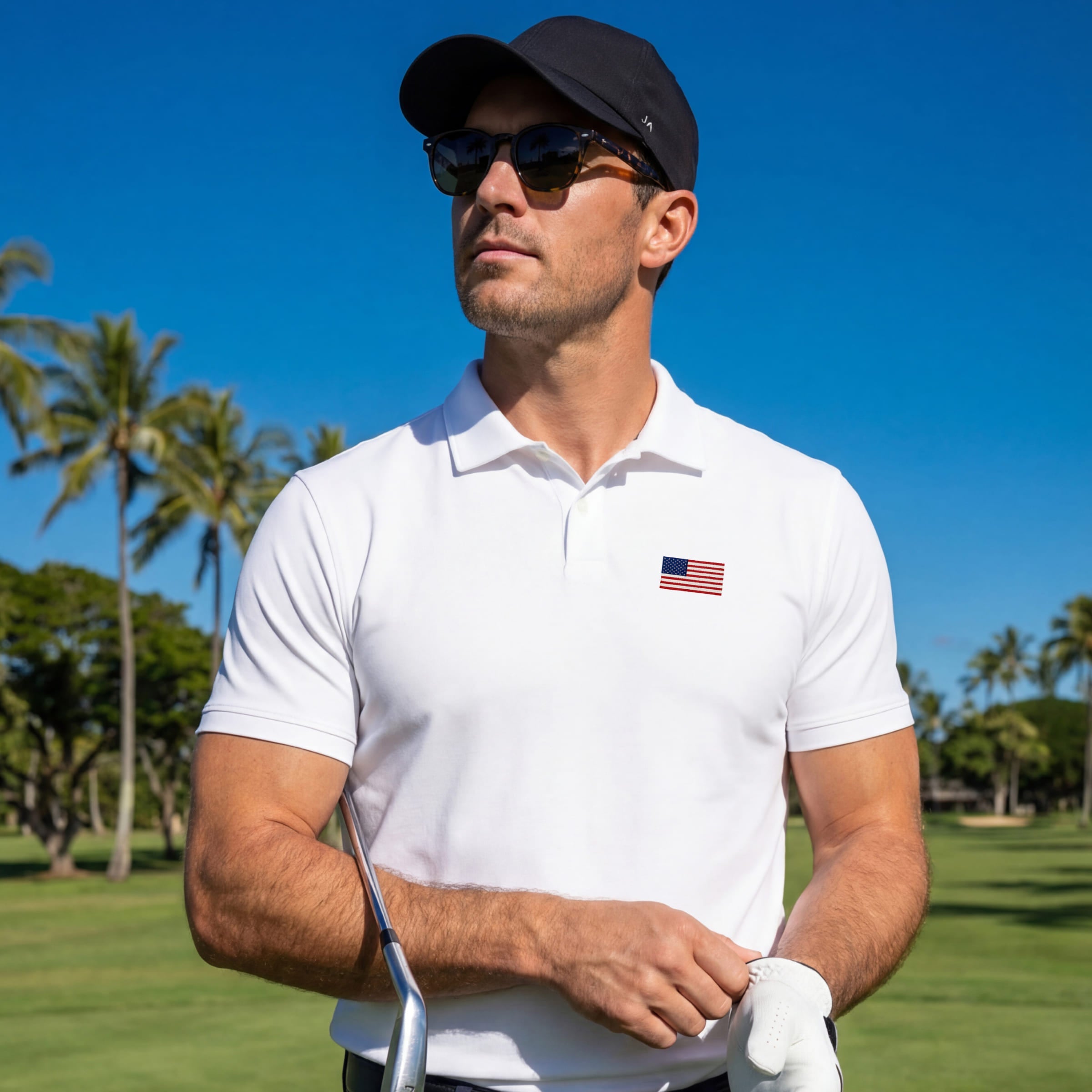 Polo piqué - Drapeau des États-Unis