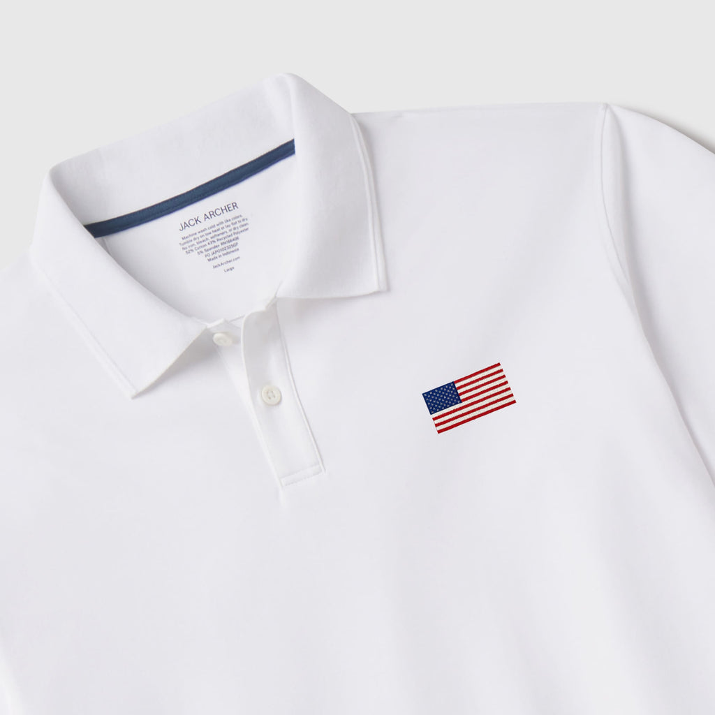 Polo piqué - Drapeau des États-Unis