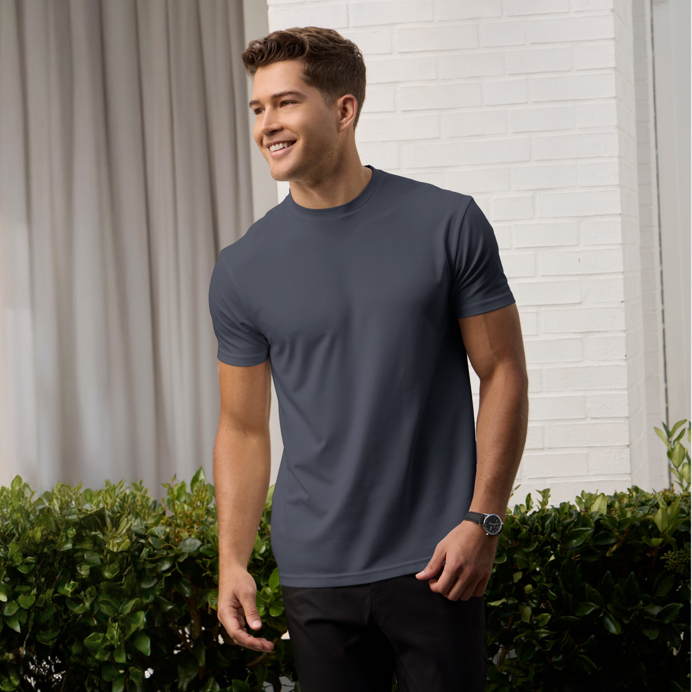 T-shirt ras du cou gris anthracite
