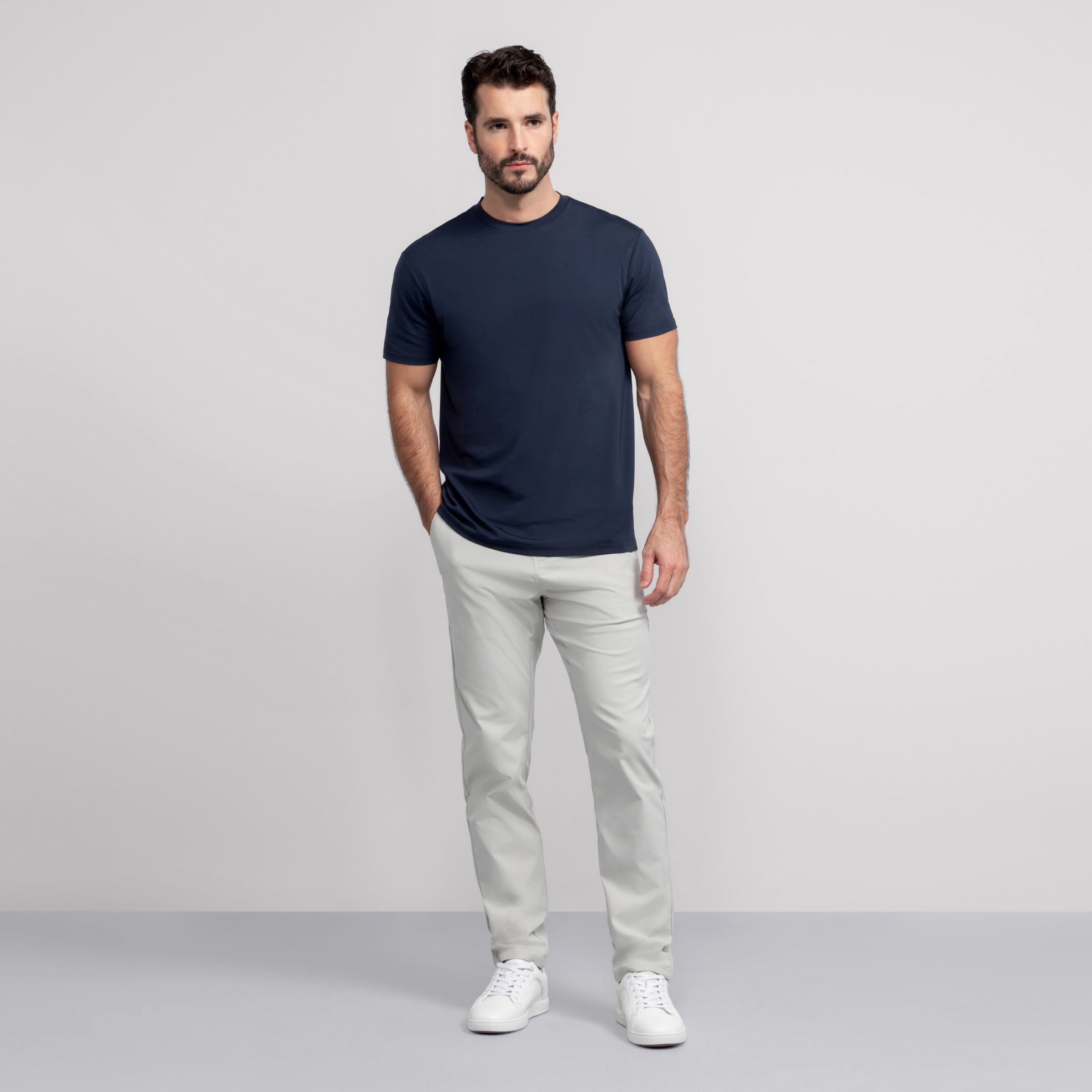 T-shirt col ras du cou - Bleu profond