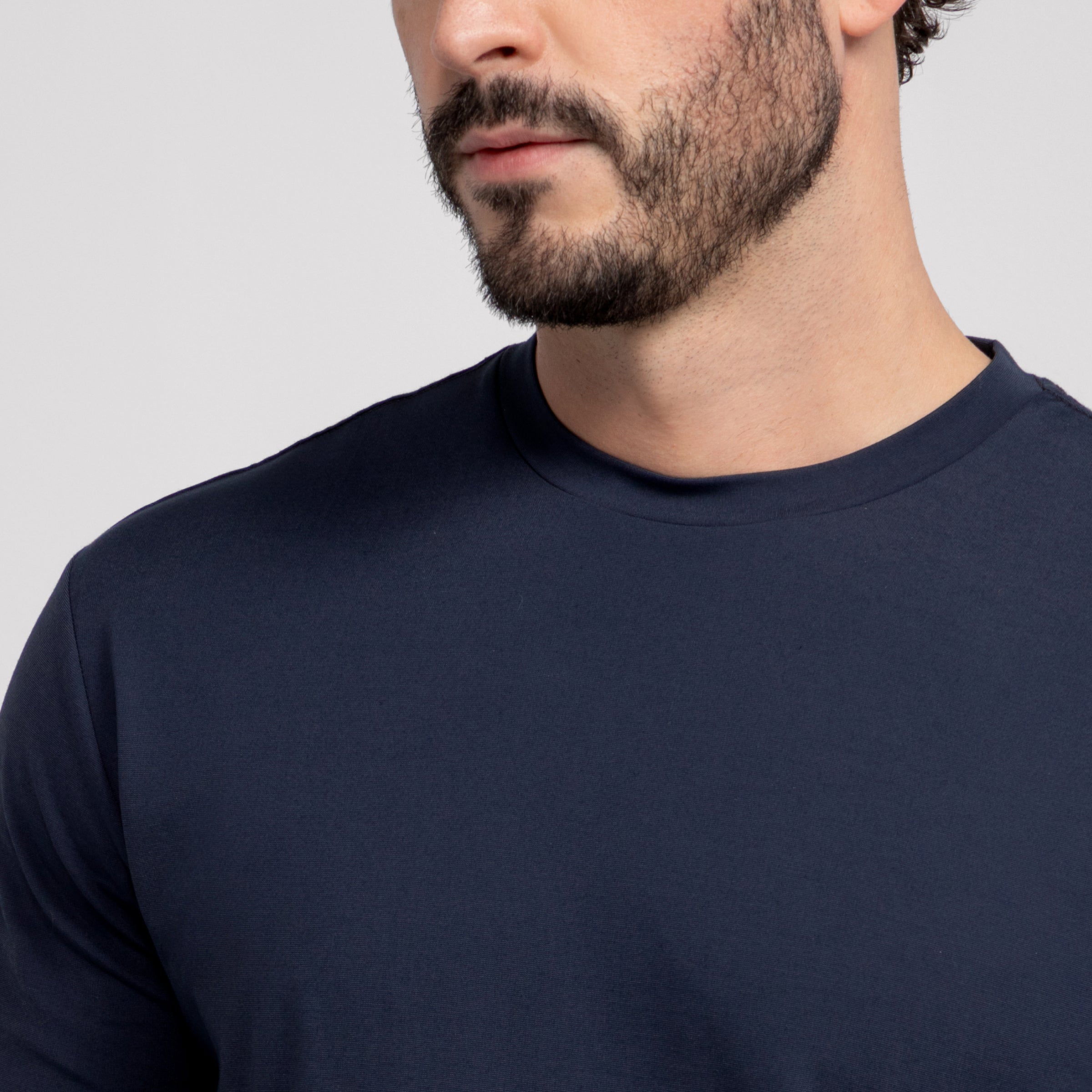T-shirt col ras du cou - Bleu profond