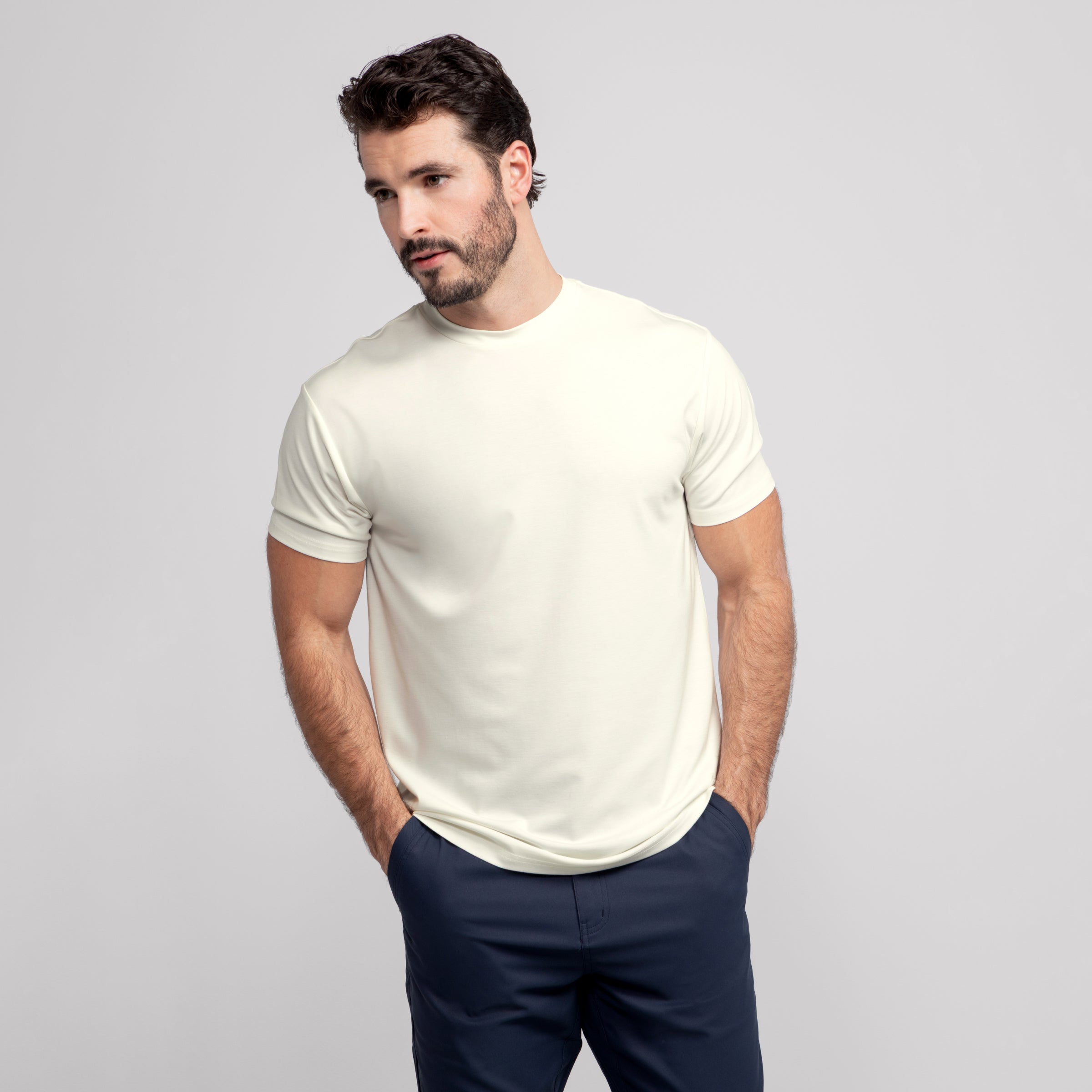 T-shirt ras-du-cou – Écru