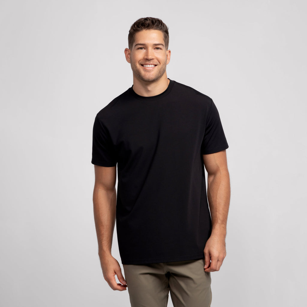 T-shirt col rond classique - Noir profond