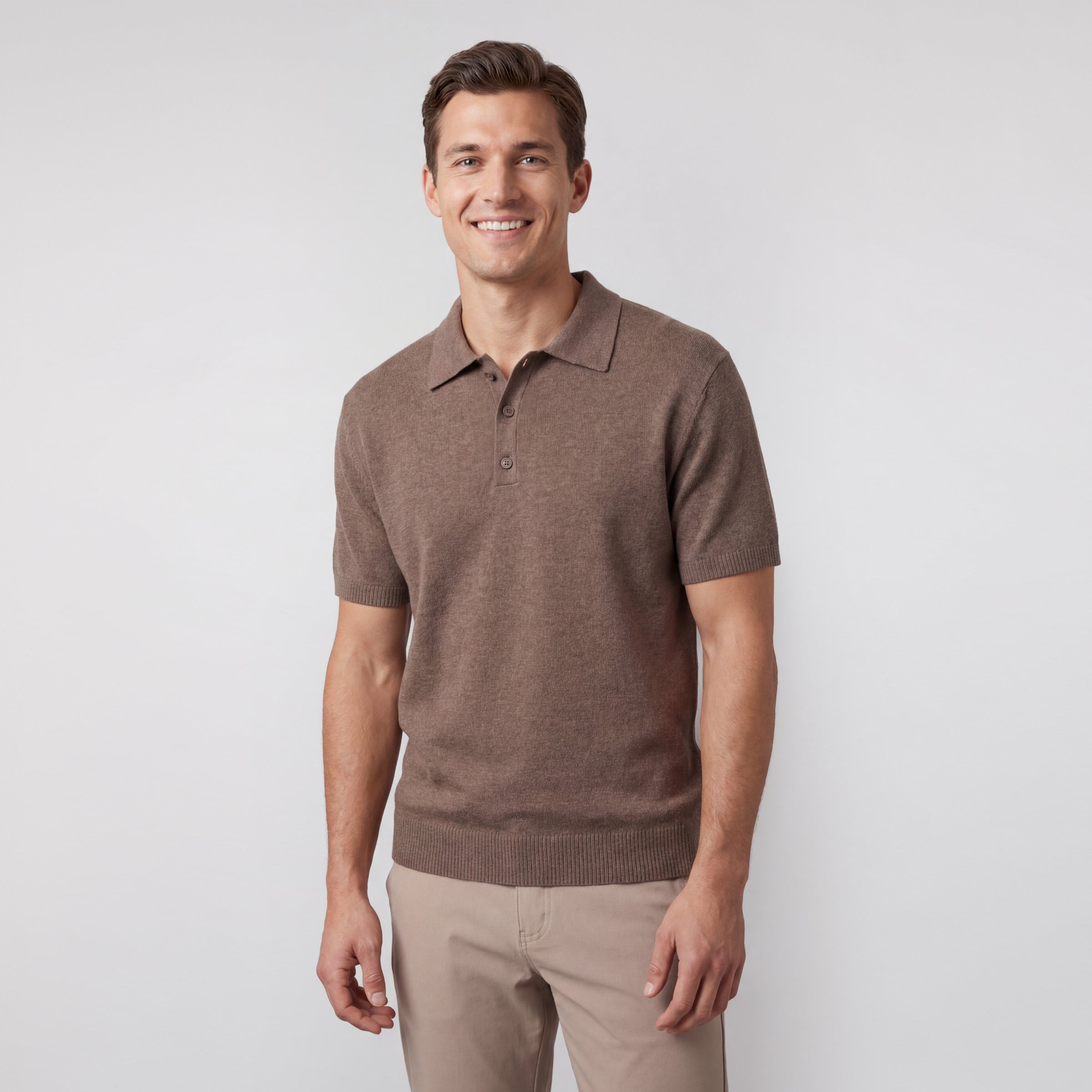 Polo - Gris chiné moka