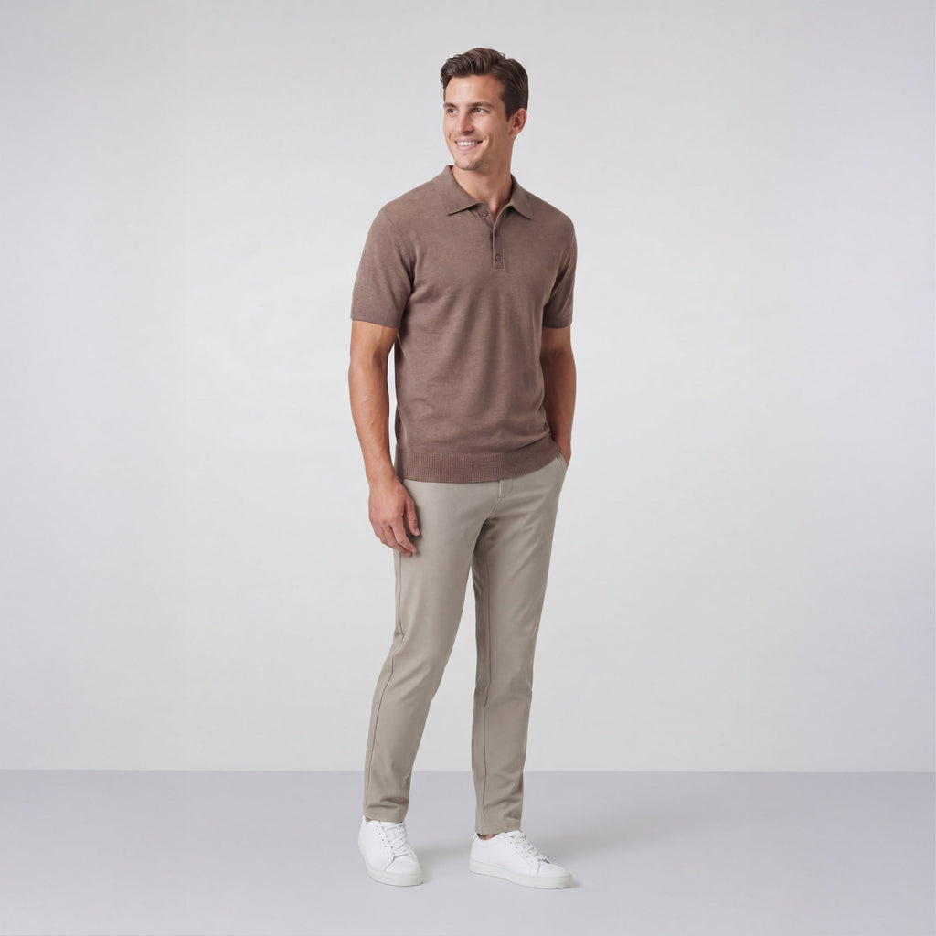 Polo - Gris chiné moka