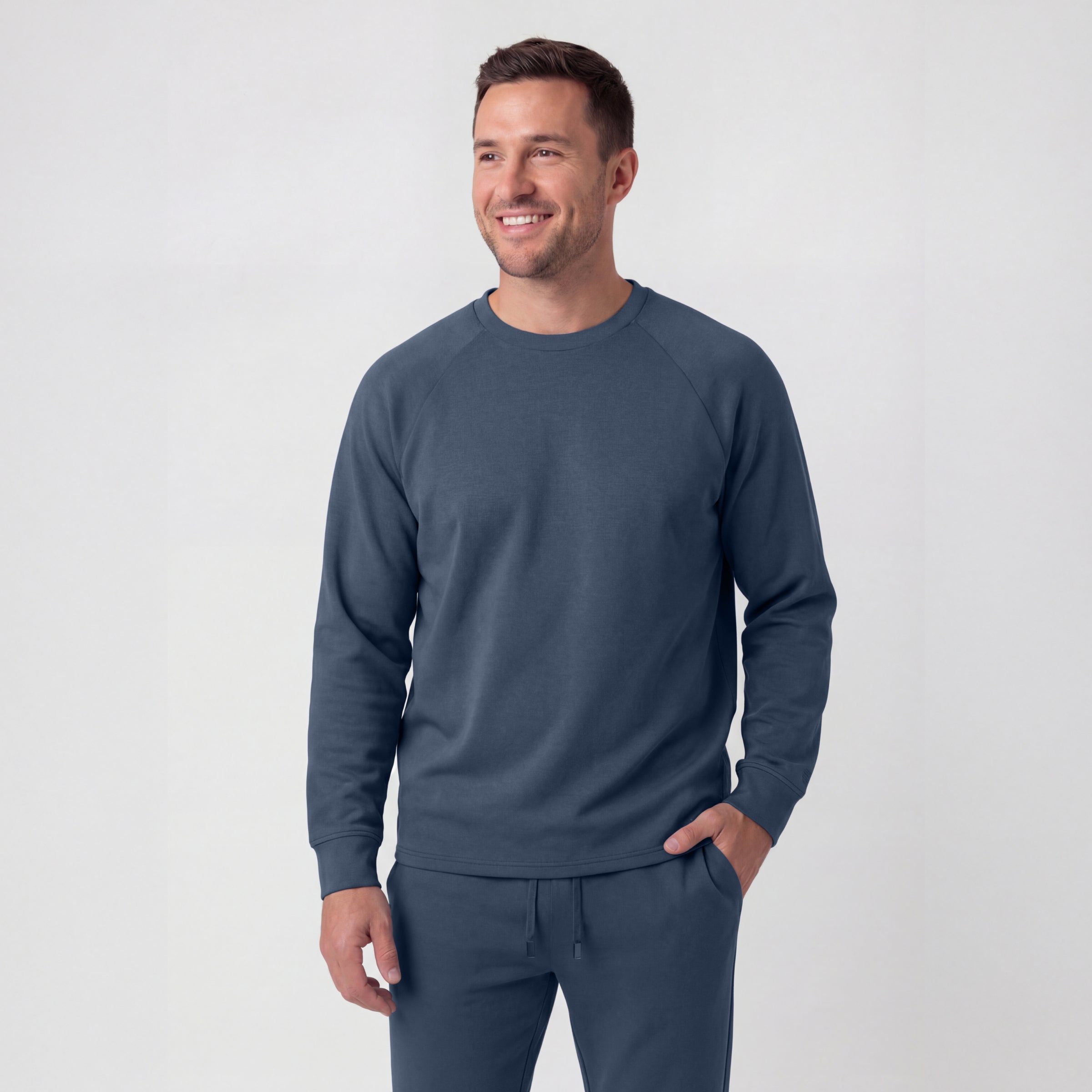 Sweat ras du cou - Bleu Orageux