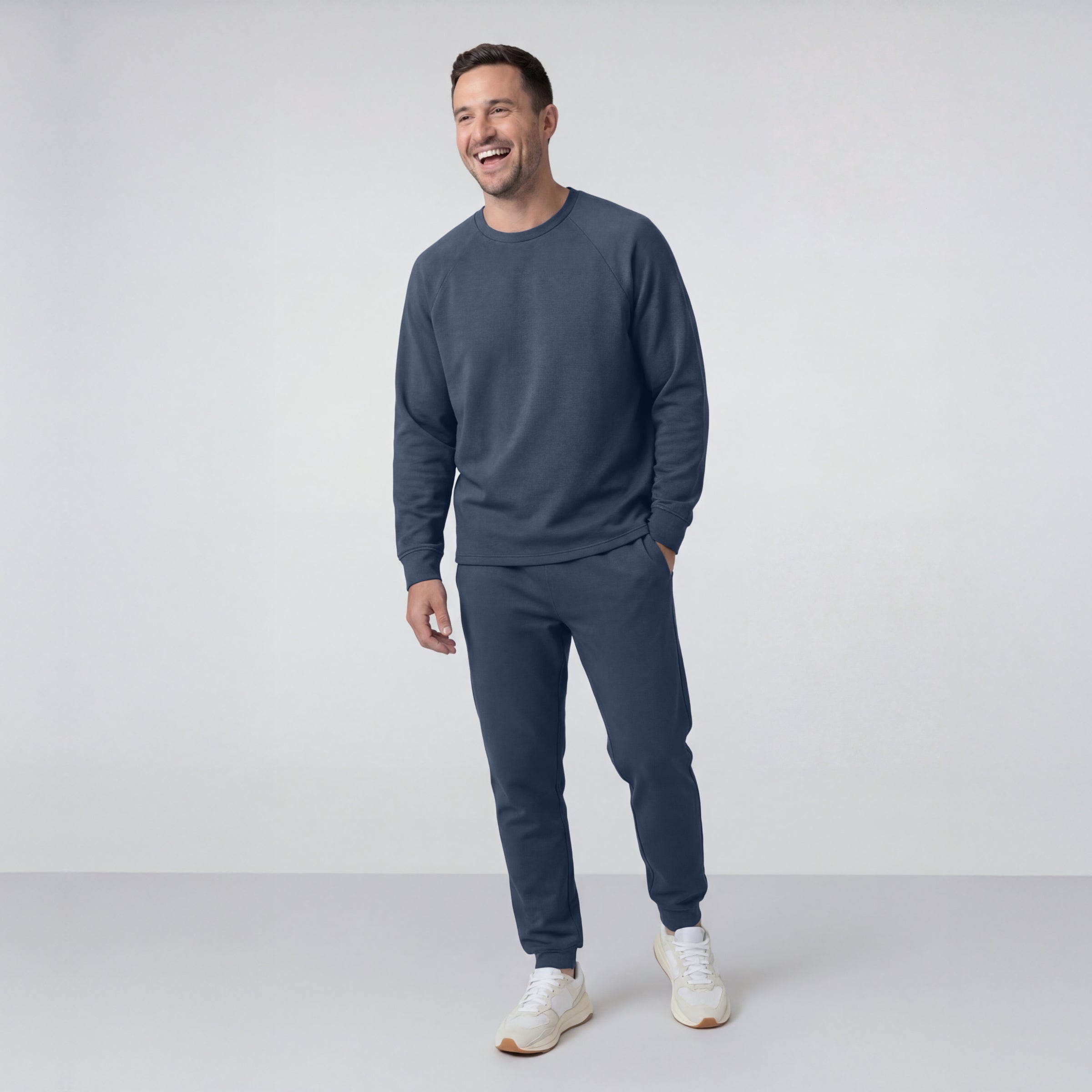 Sweat ras du cou - Bleu Orageux