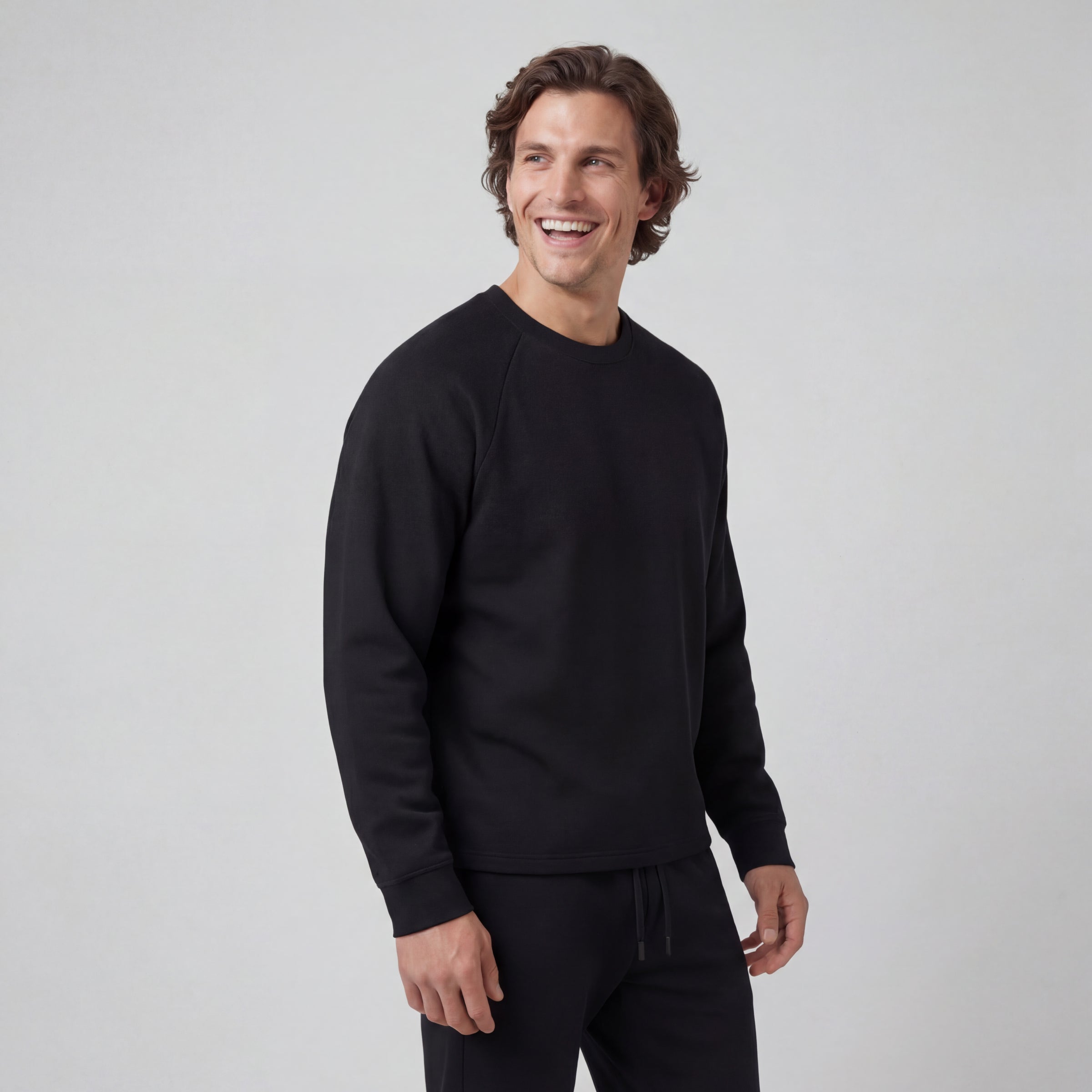 Sweat-shirt col rond classique – Noir véritable