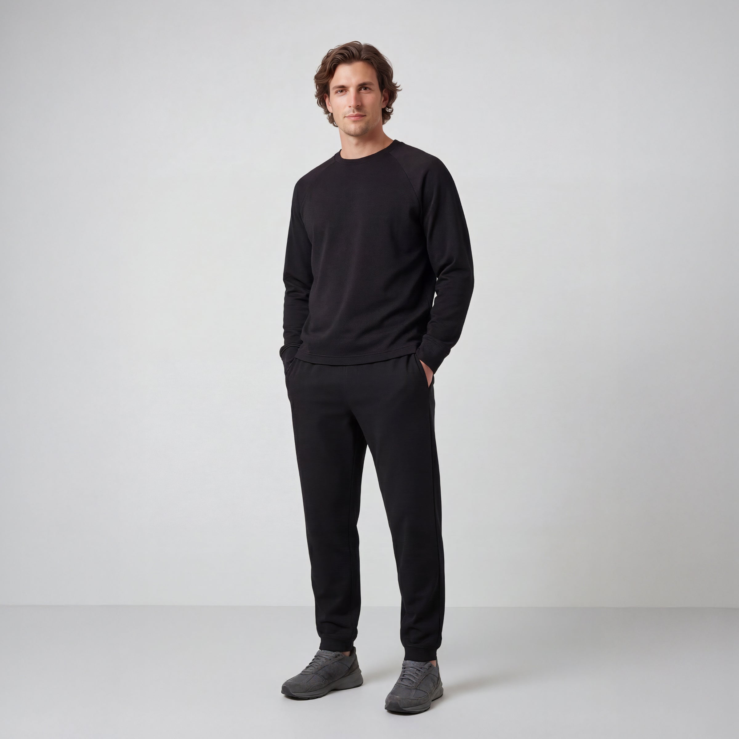 Sweat-shirt col rond classique – Noir véritable