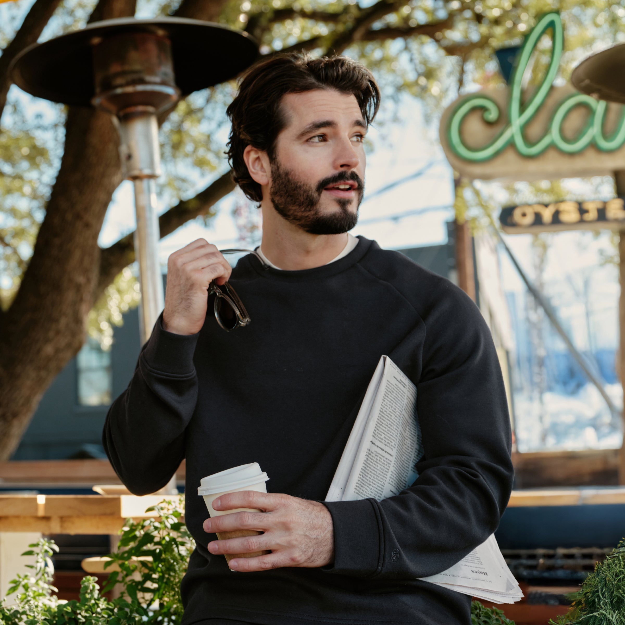 Sweat-shirt col rond classique – Noir véritable
