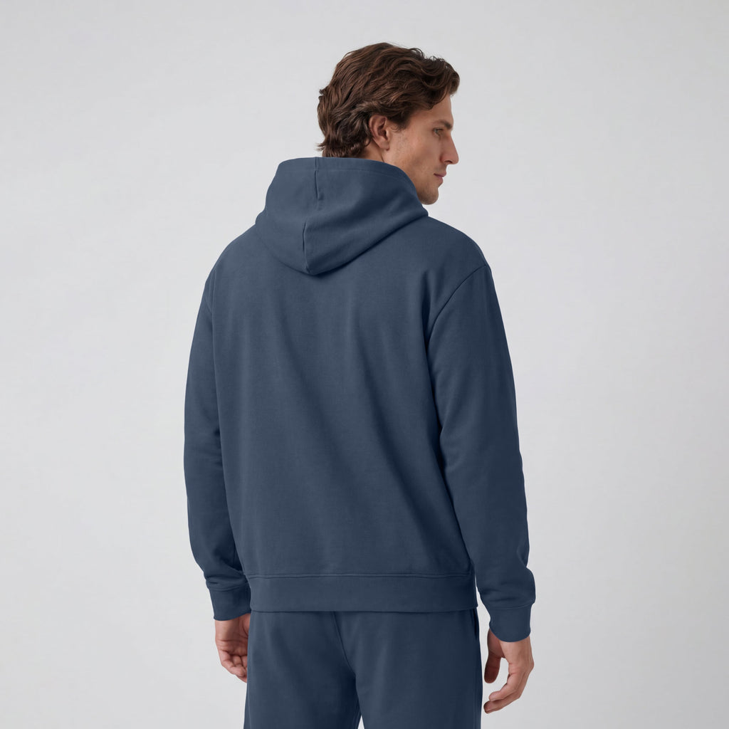 Sweat à capuche coupe décontractée - Bleu océan