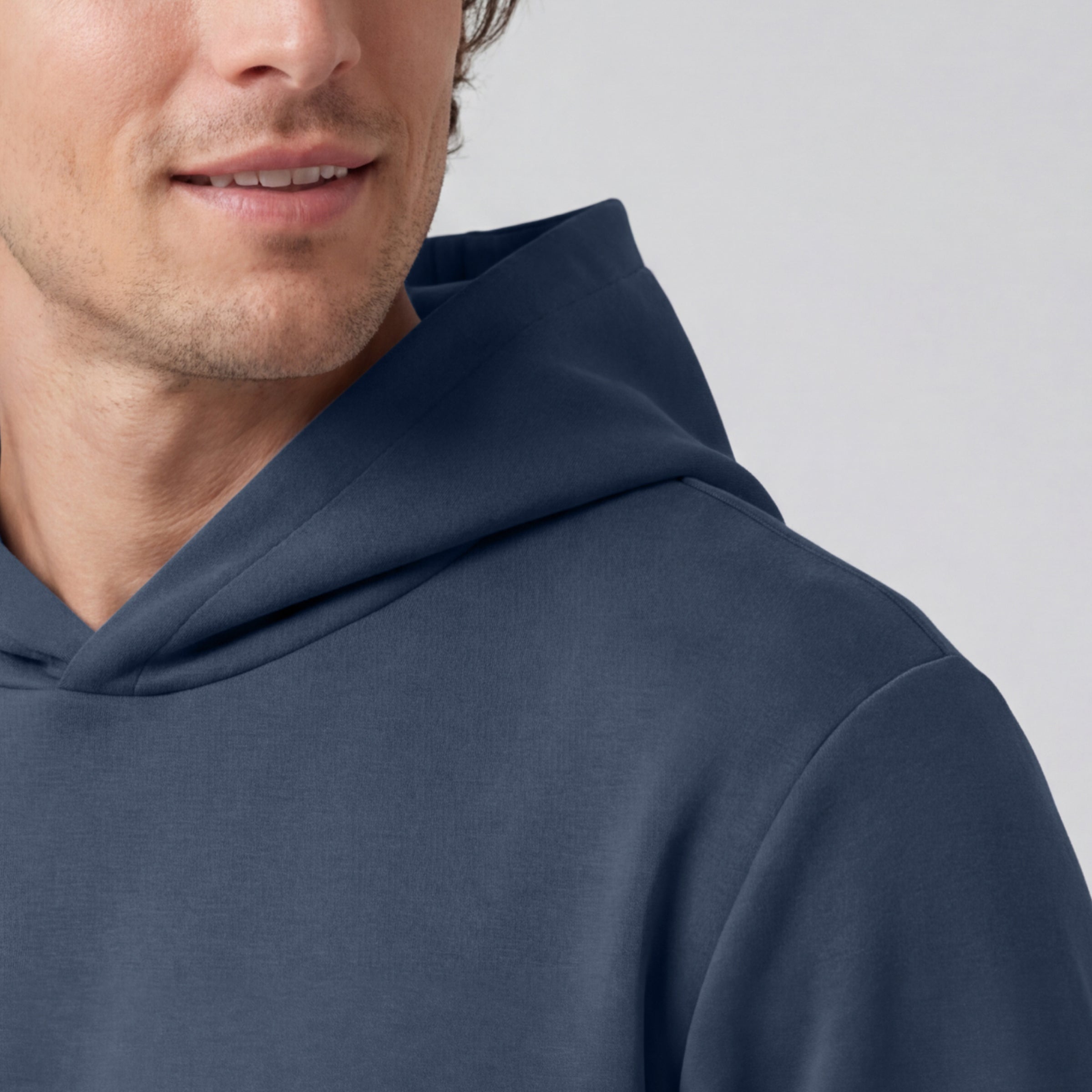 Sweat à capuche coupe décontractée - Bleu océan